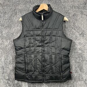 Woolrich Puffer Vest Nylon Womens Medium Black Amethyst Quilted